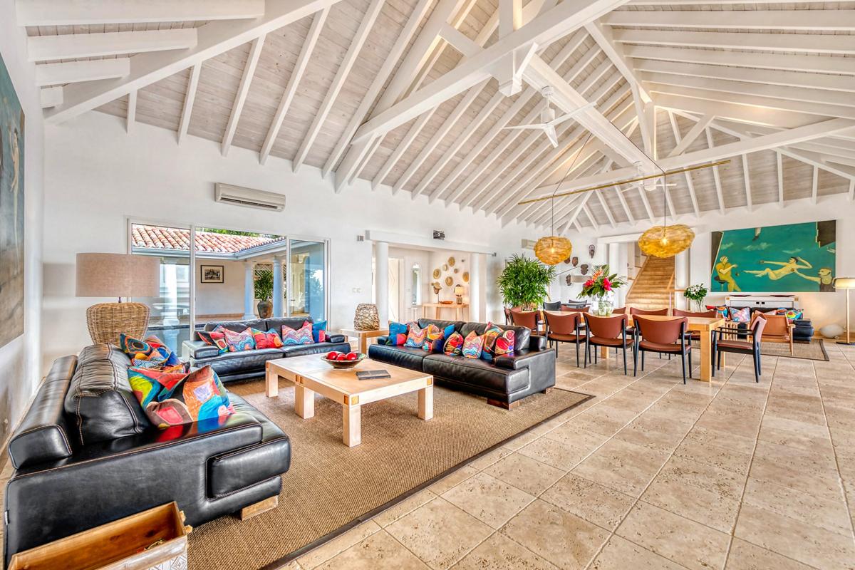 Unique Villa rental St Martin - Large living room